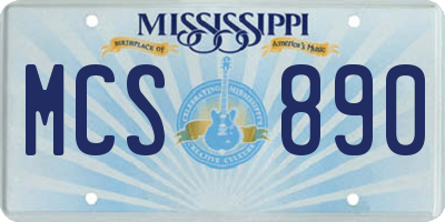 MS license plate MCS890