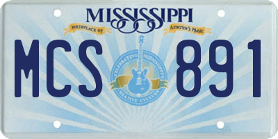 MS license plate MCS891