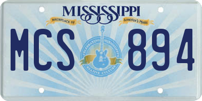 MS license plate MCS894