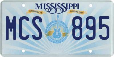 MS license plate MCS895