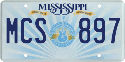 MS license plate MCS897