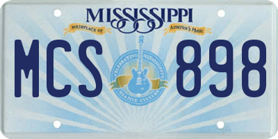 MS license plate MCS898