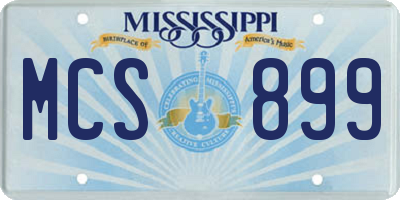 MS license plate MCS899