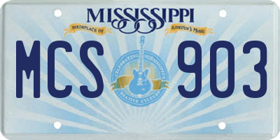 MS license plate MCS903