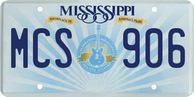 MS license plate MCS906