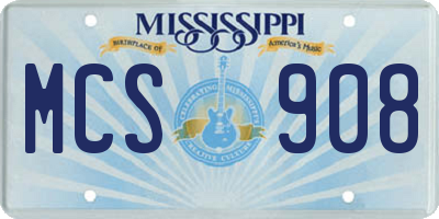 MS license plate MCS908