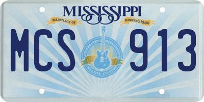 MS license plate MCS913