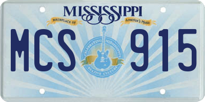 MS license plate MCS915