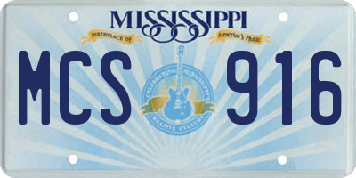 MS license plate MCS916
