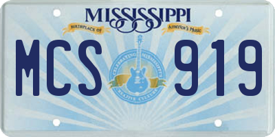 MS license plate MCS919