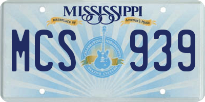 MS license plate MCS939