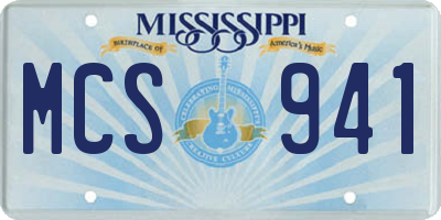 MS license plate MCS941
