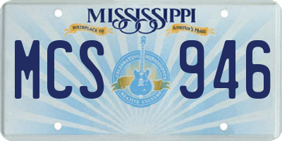 MS license plate MCS946