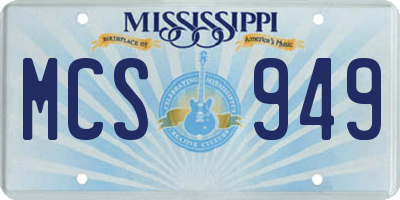 MS license plate MCS949