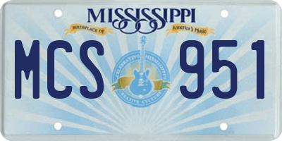 MS license plate MCS951