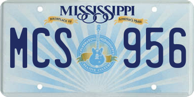 MS license plate MCS956