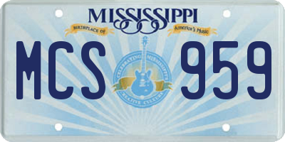 MS license plate MCS959