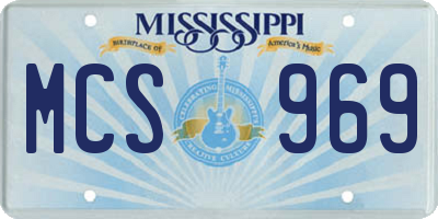 MS license plate MCS969