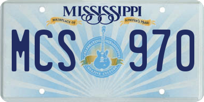 MS license plate MCS970