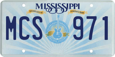 MS license plate MCS971