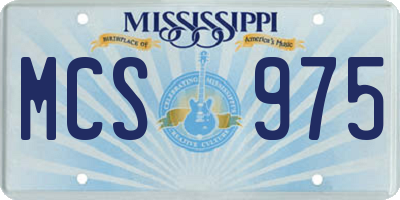 MS license plate MCS975