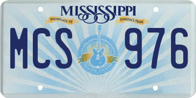 MS license plate MCS976