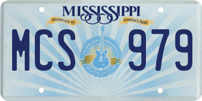 MS license plate MCS979
