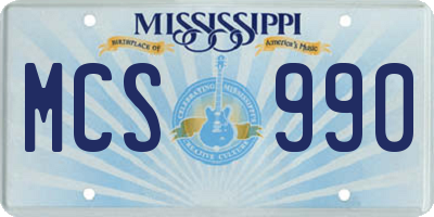 MS license plate MCS990