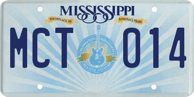 MS license plate MCT014