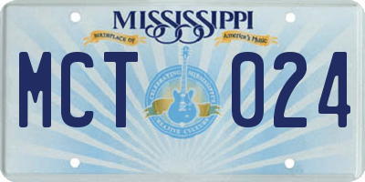 MS license plate MCT024