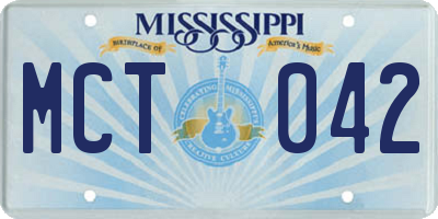 MS license plate MCT042