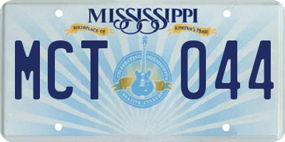 MS license plate MCT044