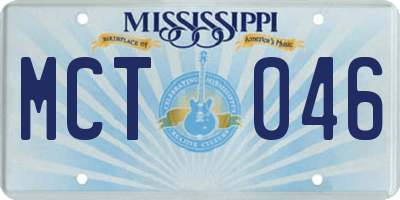 MS license plate MCT046