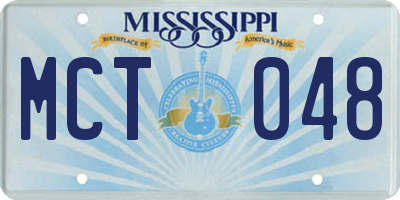 MS license plate MCT048