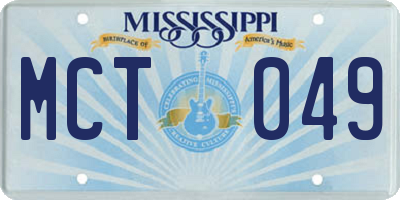 MS license plate MCT049