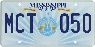 MS license plate MCT050