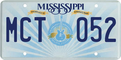 MS license plate MCT052