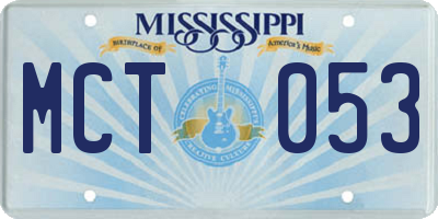 MS license plate MCT053