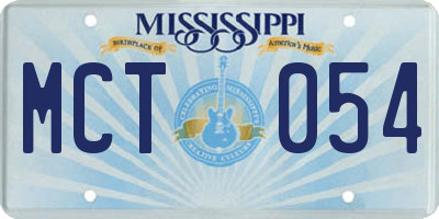 MS license plate MCT054