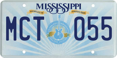 MS license plate MCT055