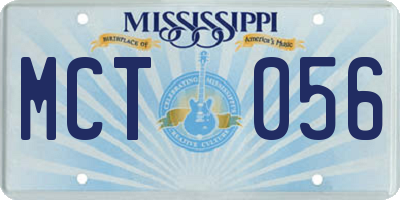 MS license plate MCT056