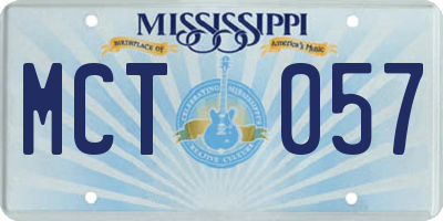MS license plate MCT057