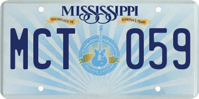 MS license plate MCT059