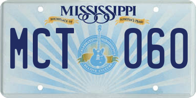 MS license plate MCT060