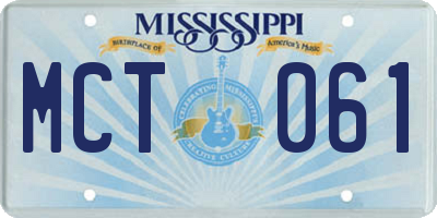 MS license plate MCT061