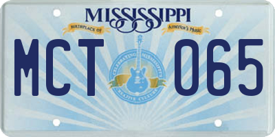 MS license plate MCT065