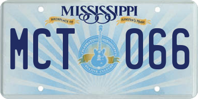 MS license plate MCT066