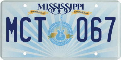 MS license plate MCT067