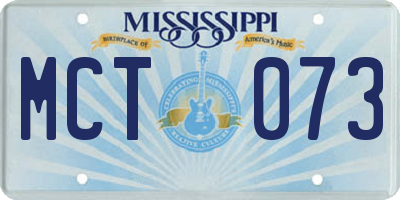 MS license plate MCT073