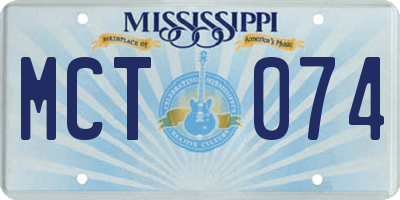 MS license plate MCT074